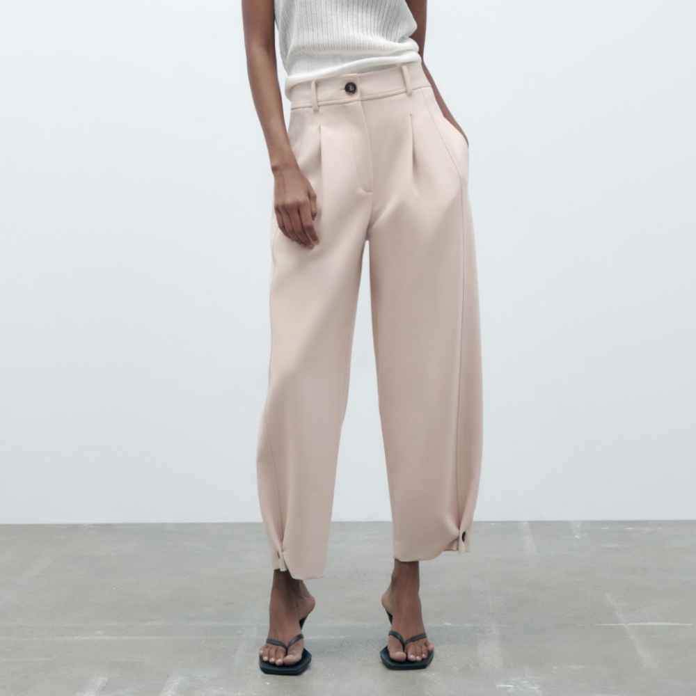 Zara Tapered Pleated Trousers